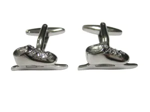 Silver Toned Ice Skating Skates Cufflinks