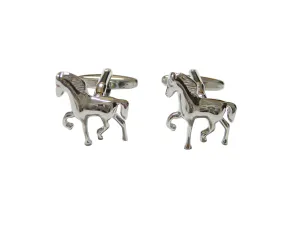 Silver Toned Prancing Horse Cufflinks