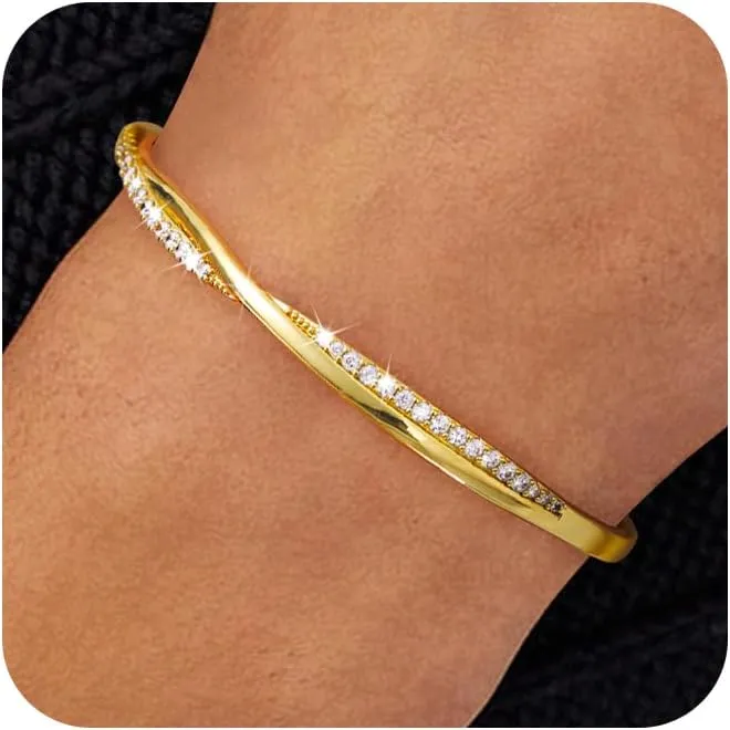 Silver Wave Adjustable Open Bracelets