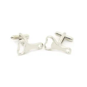 Silvertone Bottle Opener Cuff Links With Jewelry Box