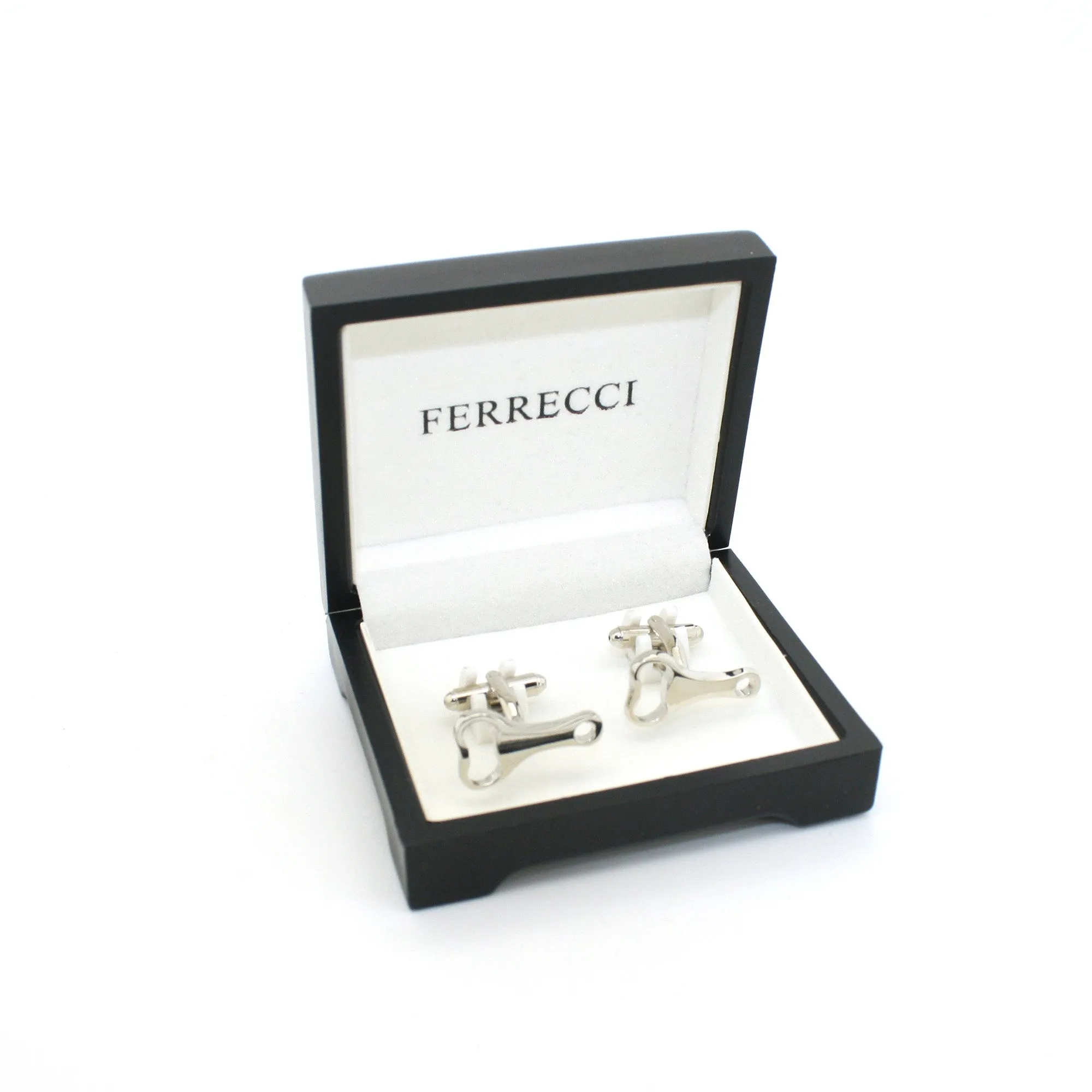 Silvertone Bottle Opener Cuff Links With Jewelry Box