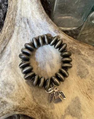 Silvertone Navajo Pearl Stretch Bracelet