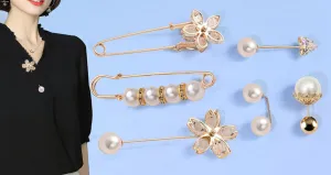 Six piece brooch set vintage look design queen broach gold plated pin new ggg104