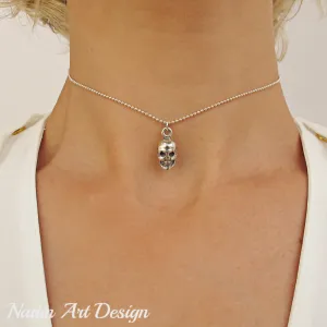 Skull Charm Choker Necklace