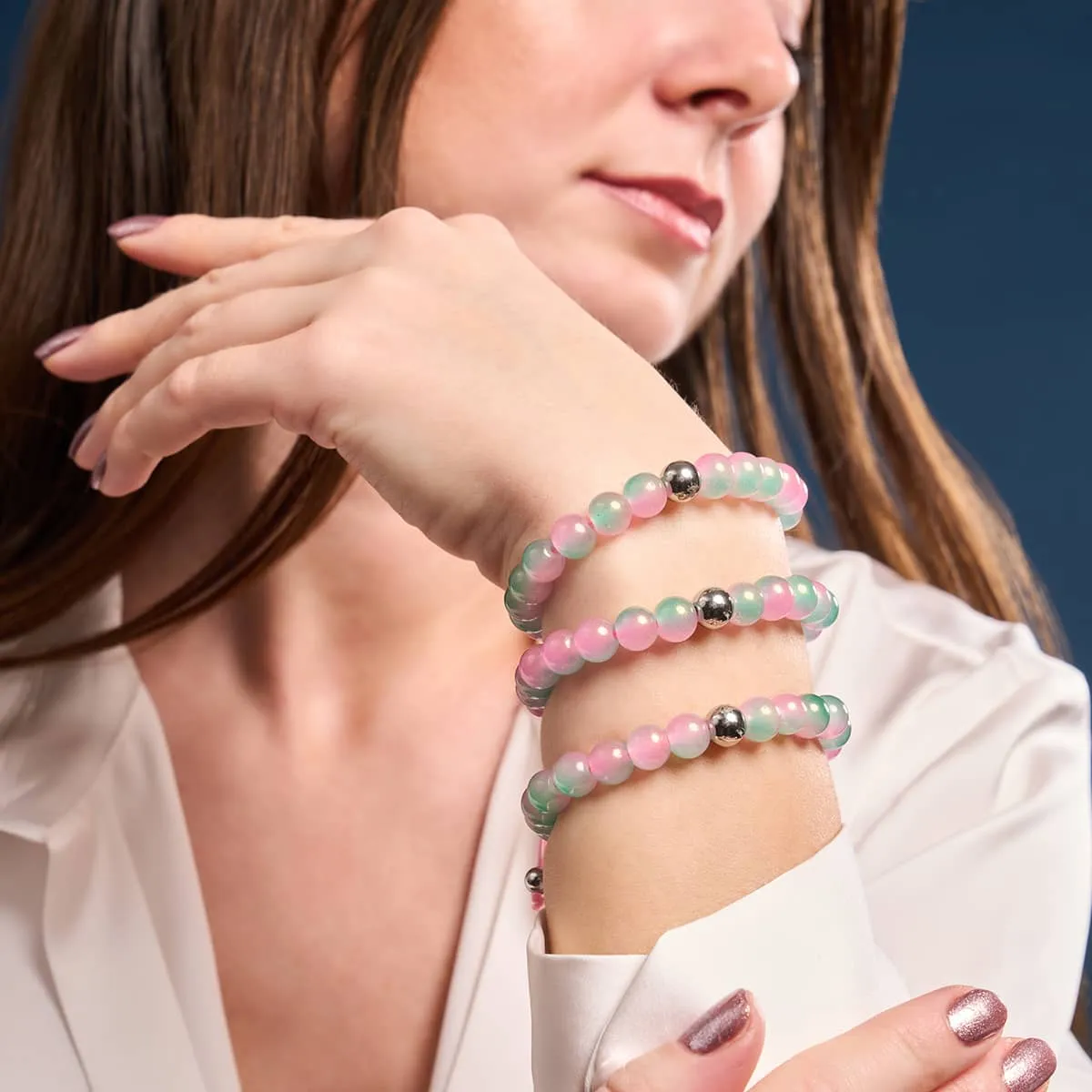 Sliced Melon | Shimmer Glass | Macrame Bracelet