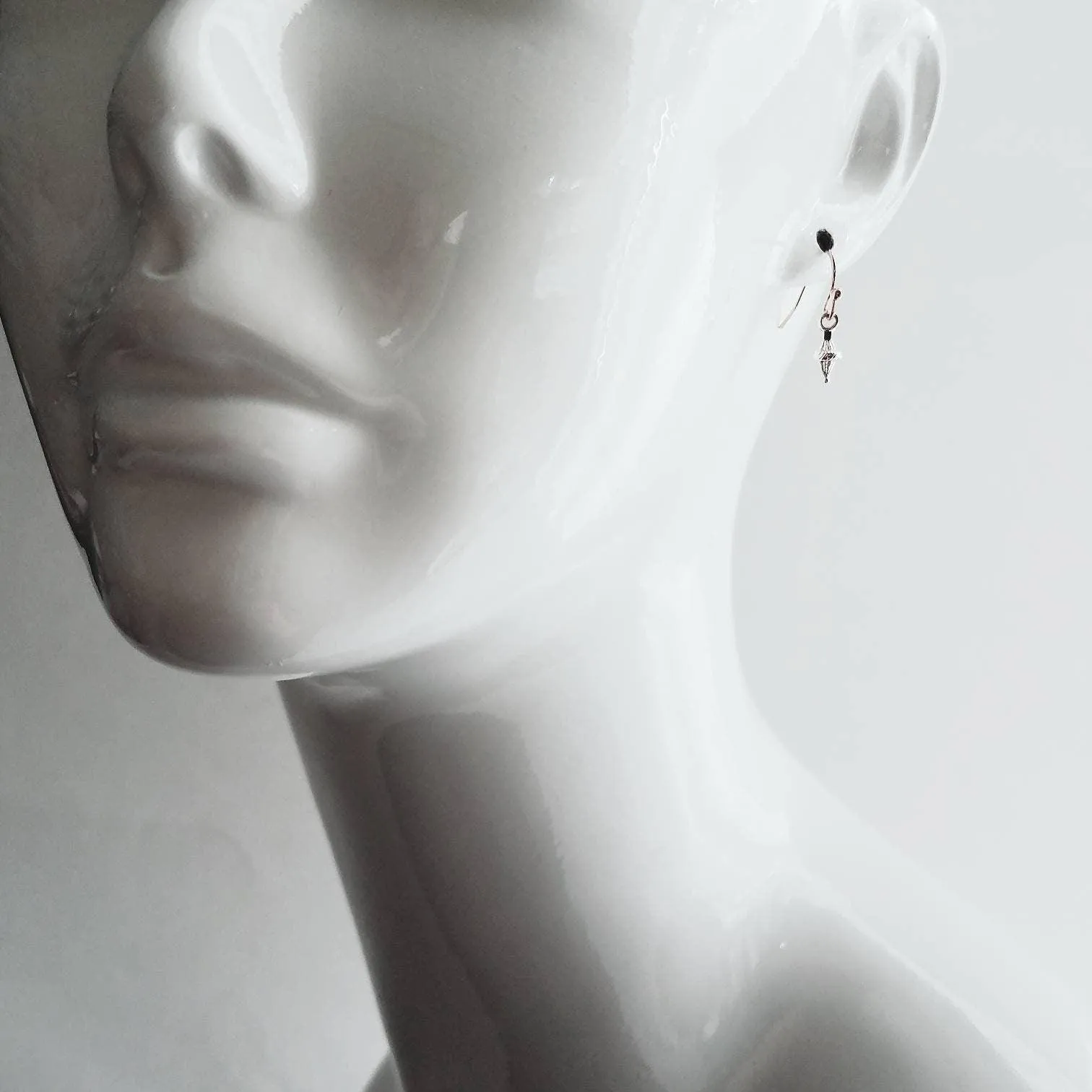 Small Gold Earrings, tiny gold earring, matte gold, little top earring, small simple ear hooks, delicate earring, 14K solid gold hook option