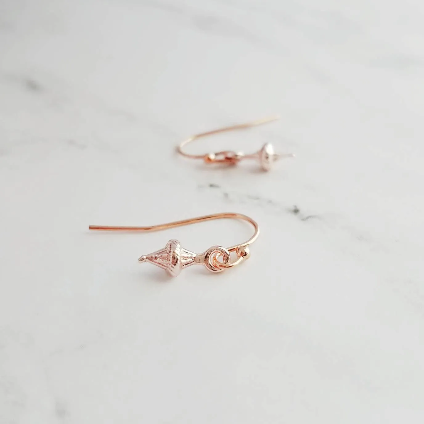 Small Gold Earrings, tiny gold earring, matte gold, little top earring, small simple ear hooks, delicate earring, 14K solid gold hook option