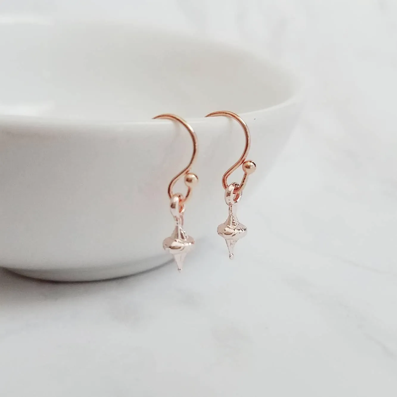 Small Gold Earrings, tiny gold earring, matte gold, little top earring, small simple ear hooks, delicate earring, 14K solid gold hook option