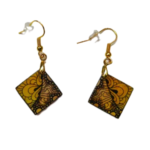 Small square drop earrings #5 - Helen Kuster