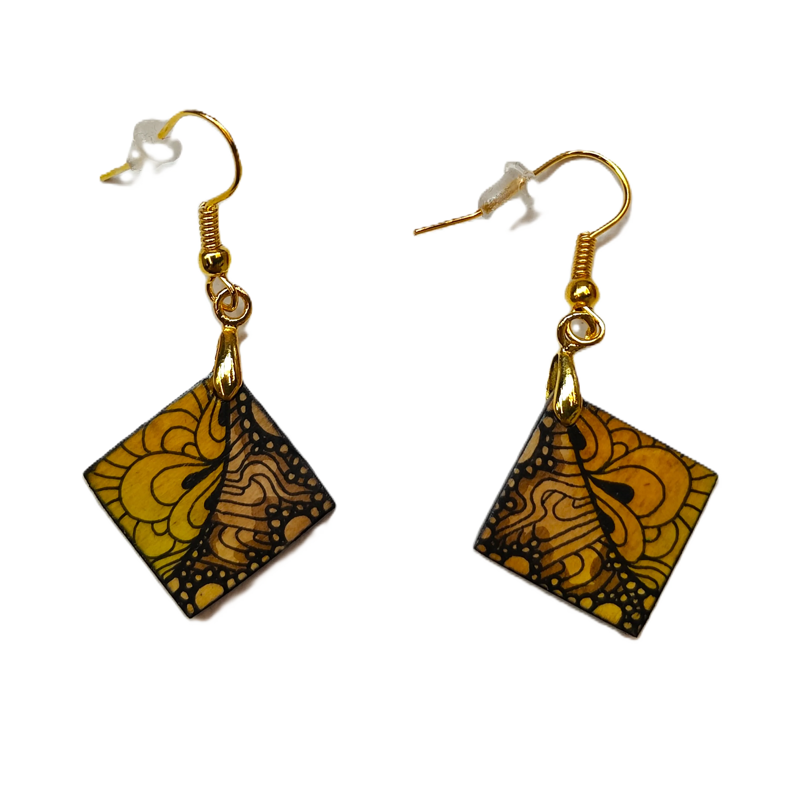 Small square drop earrings #5 - Helen Kuster