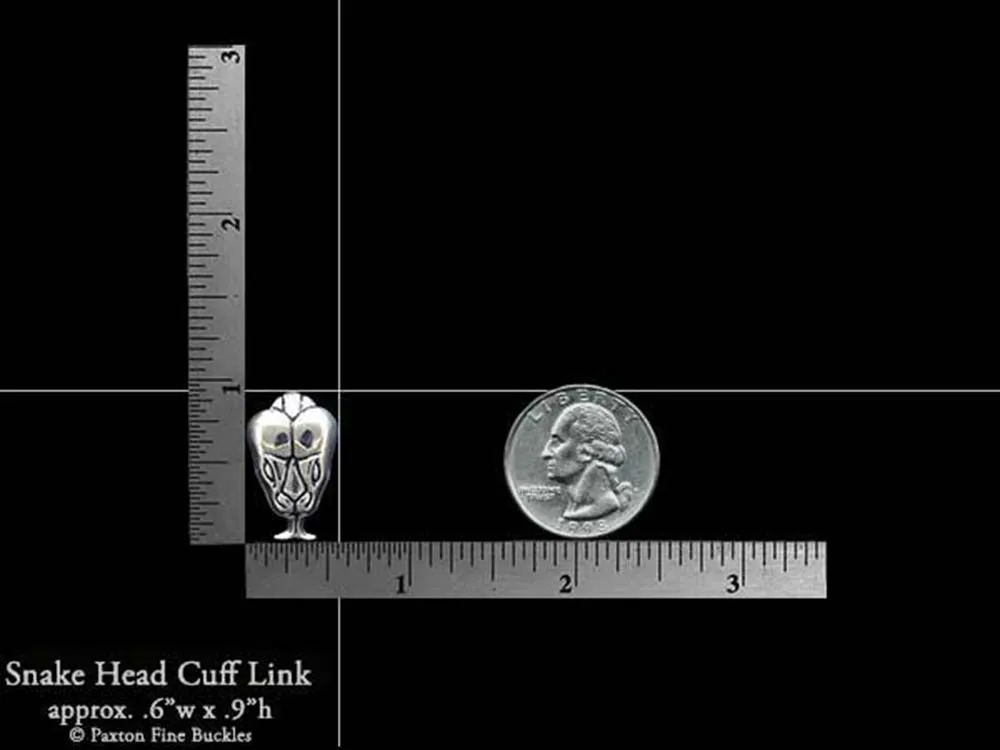 Snake Head Cuff Links Sterling Silver