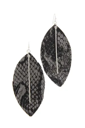 Snake Pattern Metal Bar Drop Earring