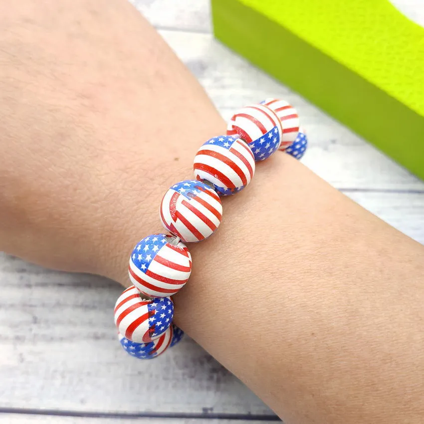 Soccer Volleyball Wooden Bead Bracelet|3pcs
