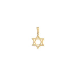 Solid Star Of David Necklace Charm 14K