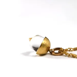 Sonoma Crystal Acorn Hammered Pendant in 20K Peach Gold