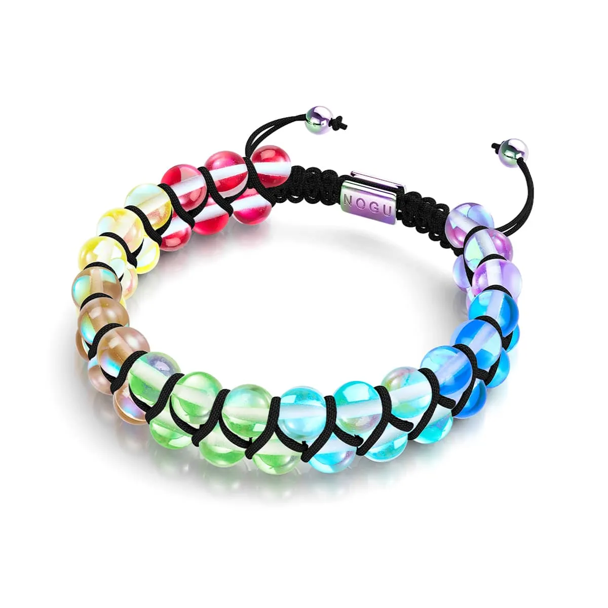 Spectral Chakra | Unicorn Silver | Double Galaxy Glass Bracelet