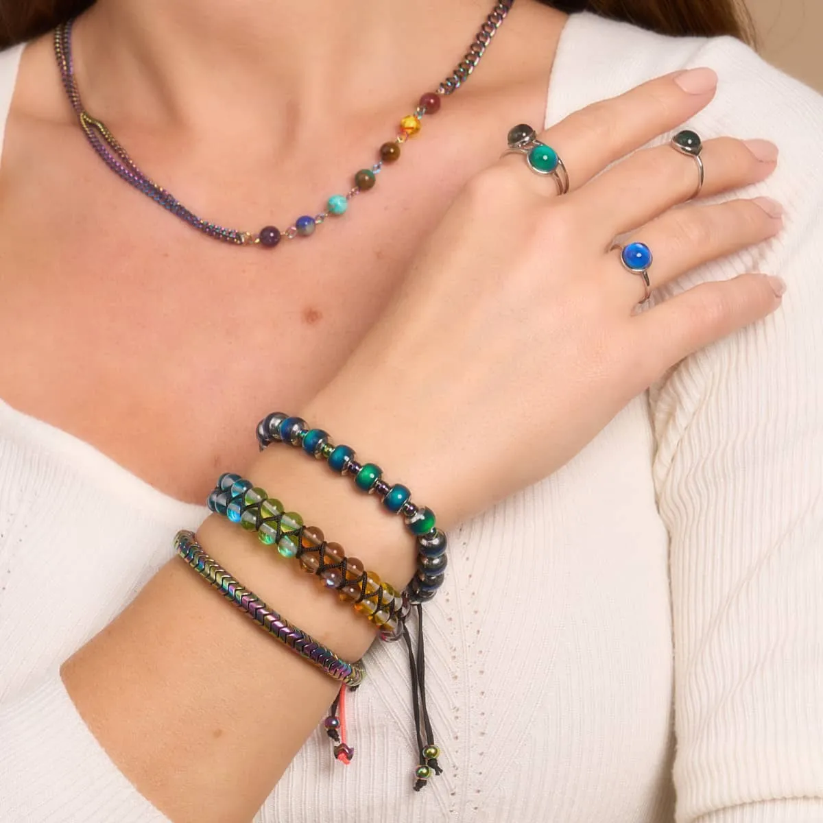 Spectral Chakra | Unicorn Silver | Double Galaxy Glass Bracelet
