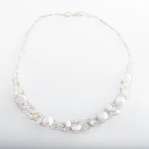 Spun Necklace with Large Freshwater Pearls