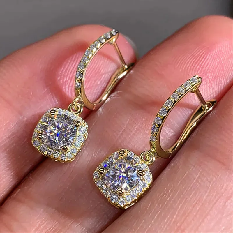 Square Dangle Drop Earrings