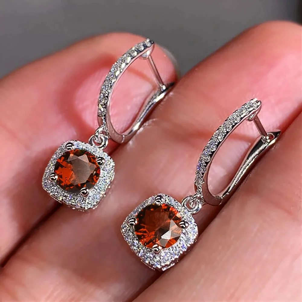 Square Dangle Drop Earrings