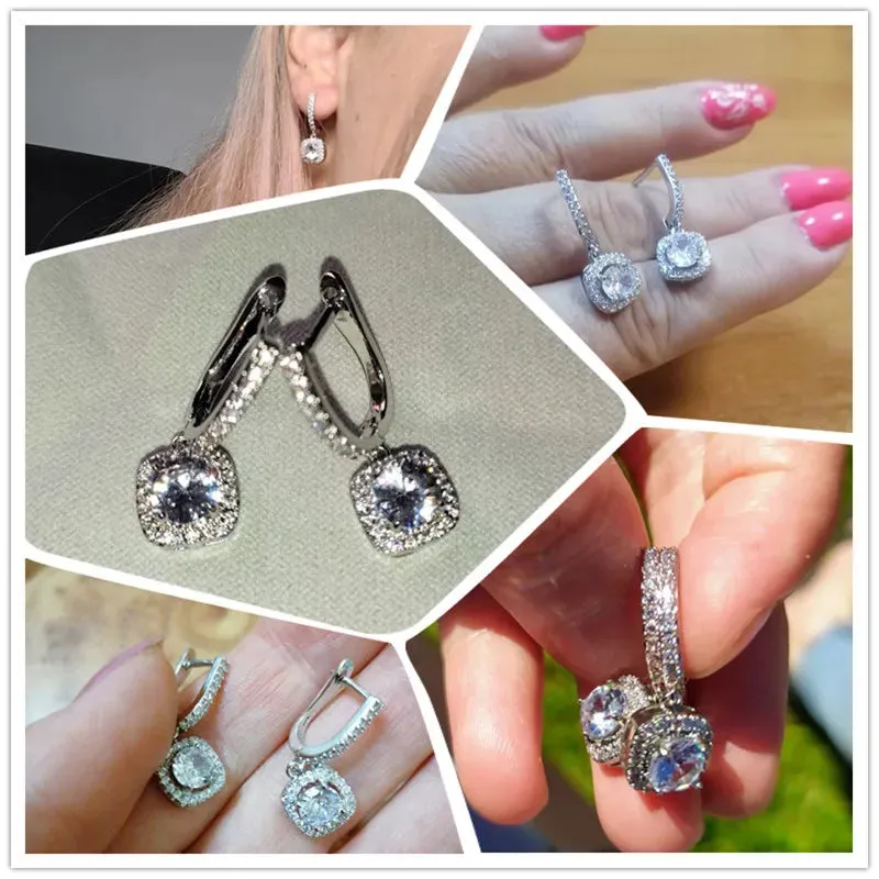 Square Dangle Drop Earrings