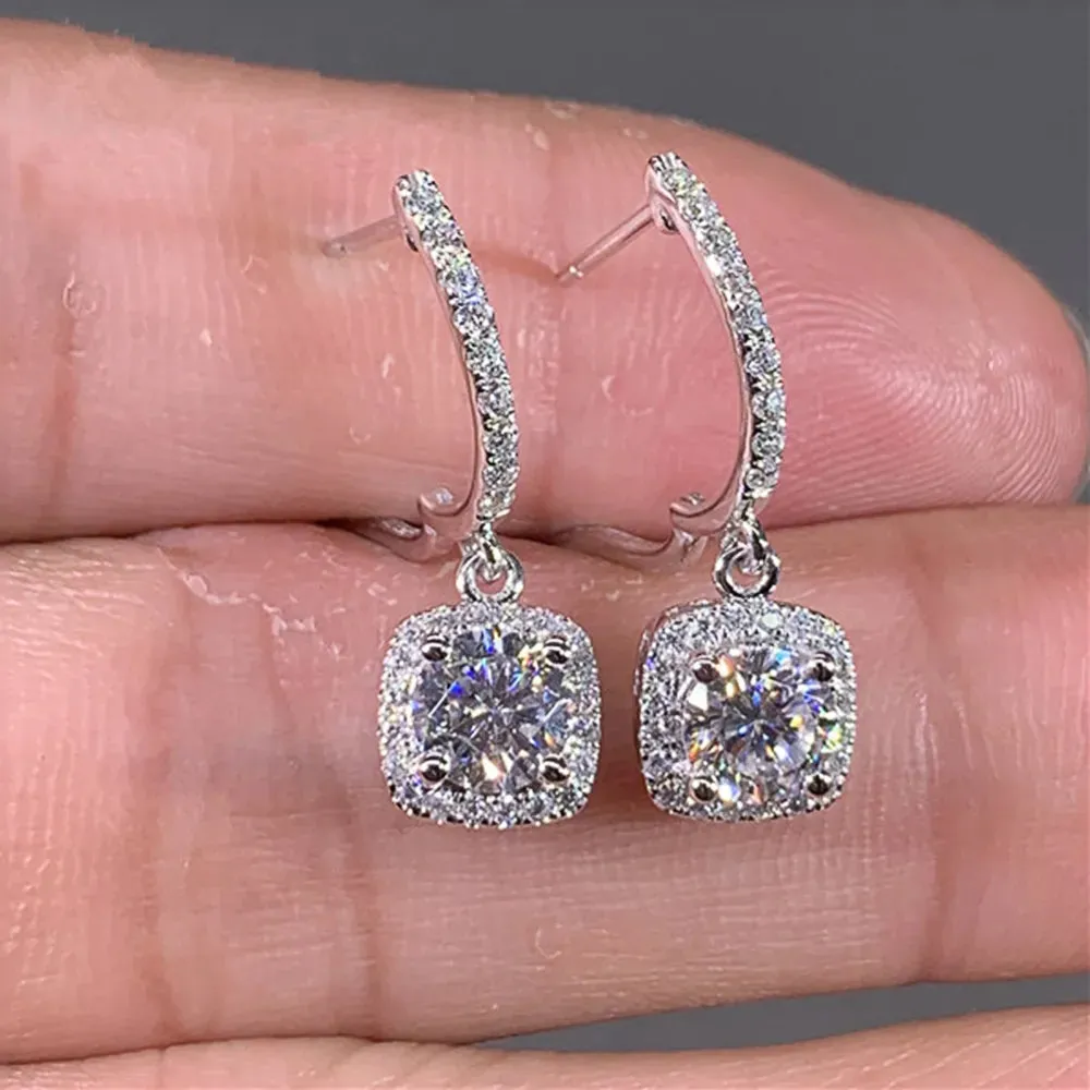 Square Dangle Drop Earrings