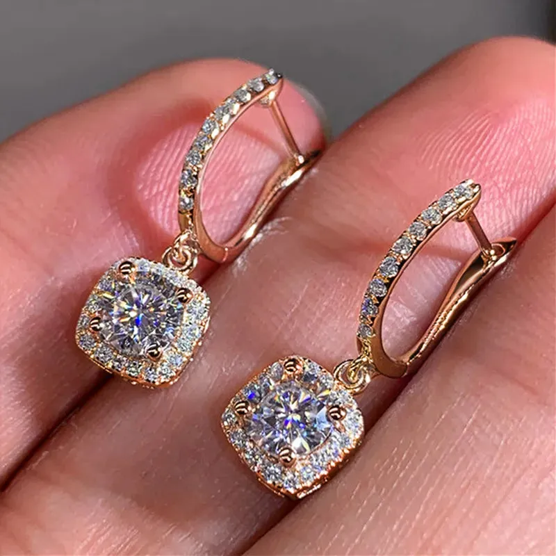 Square Dangle Drop Earrings