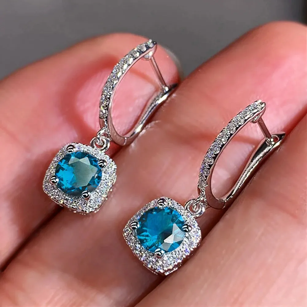Square Dangle Drop Earrings