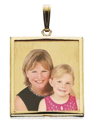 Square w/ Bezel Frame Photo Pendant Jewelry