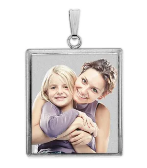 Square w/ Bezel Frame Photo Pendant Jewelry