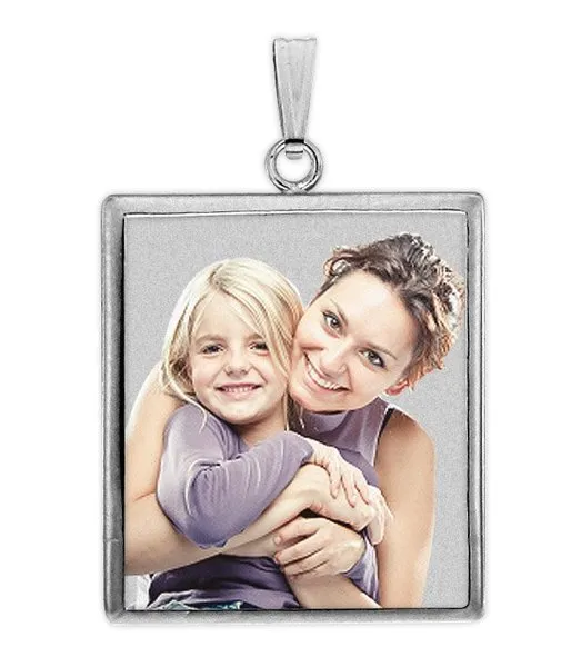 Square w/ Bezel Frame Photo Pendant Jewelry