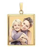 Square w/ Bezel Frame Photo Pendant Jewelry