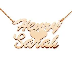 Stacked Script Name Necklace with Heart & Chain Included Jewelry