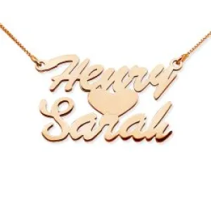 Stacked Script Name Necklace with Heart & Chain Included Jewelry