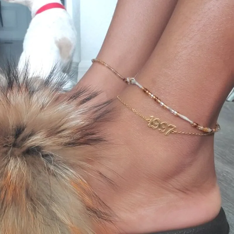 Stainless Steel Year Anklet