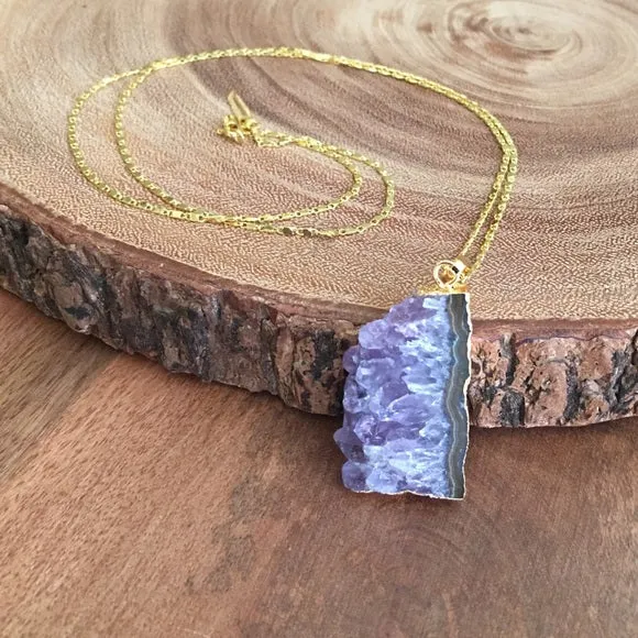 STALACTITE AMETHYST PENDANT NECKLACE