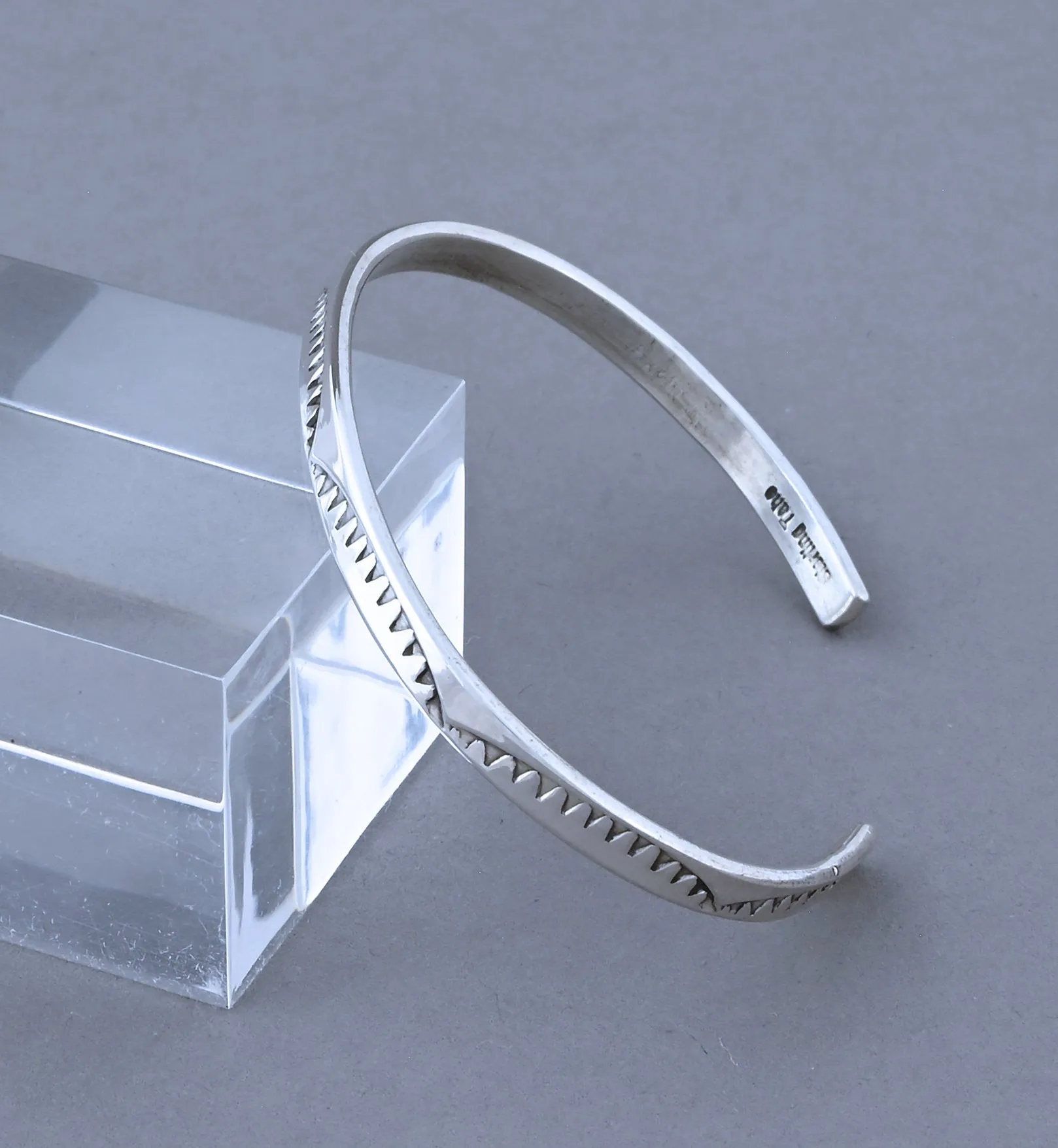 Stamped Flat wire Cuff Bracelet by Ben Tahe
