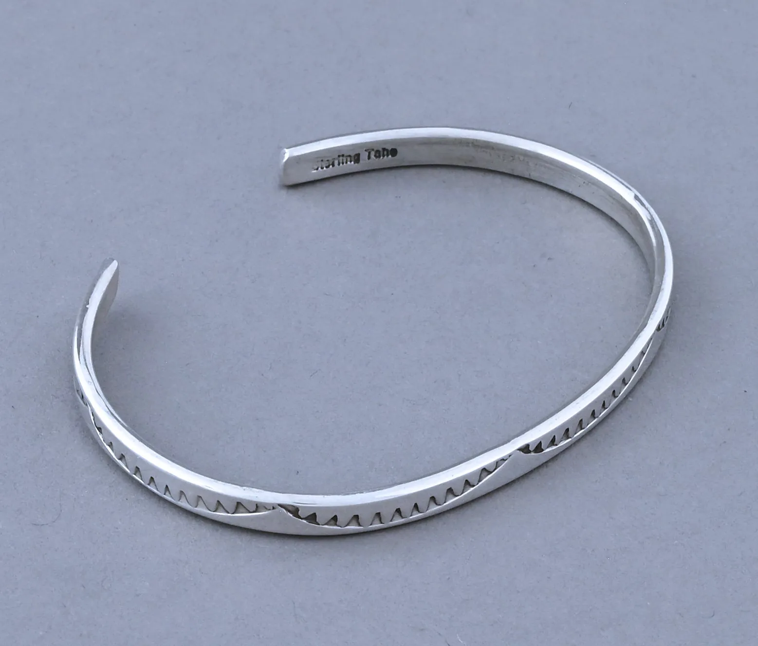 Stamped Flat wire Cuff Bracelet by Ben Tahe