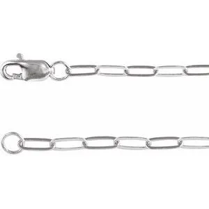Sterling Silver 2.1 mm Paperclip-Style 7" Chain