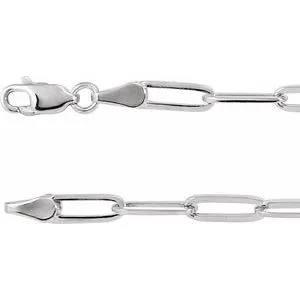 Sterling Silver 3.85 mm Paperclip-Style 7" Chain