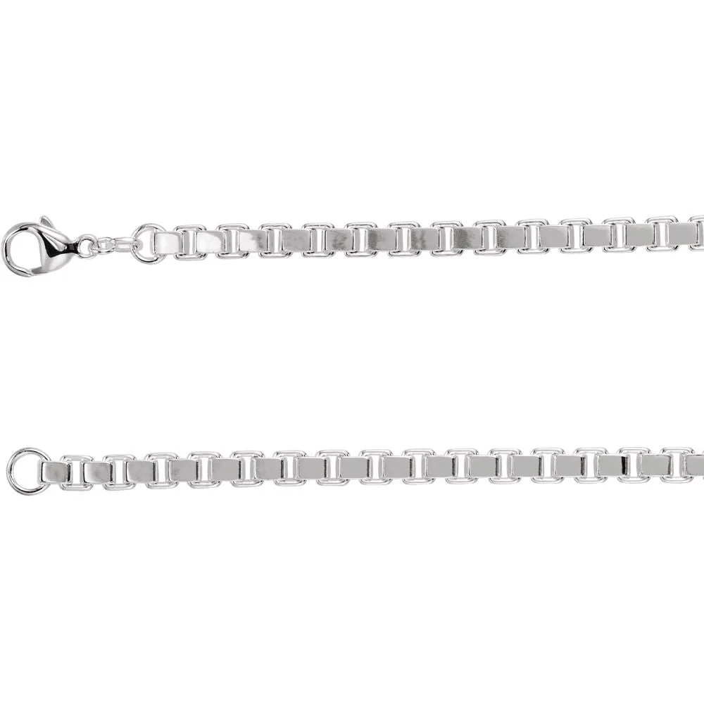 Sterling Silver 4.5mm Box 7" Chain