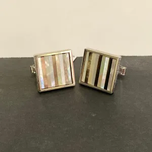 Sterling Silver and Abalone Cufflink Pair
