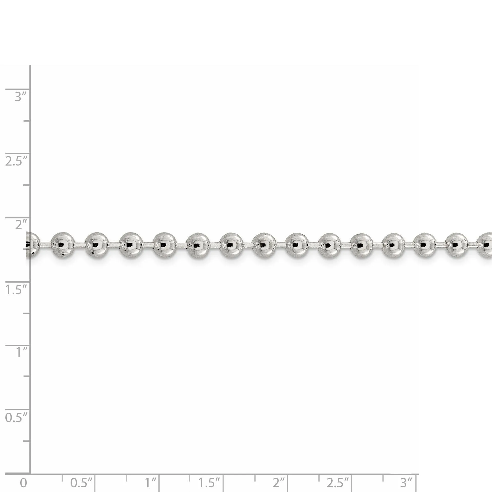 Sterling Silver Beaded Bead Chain 5MM