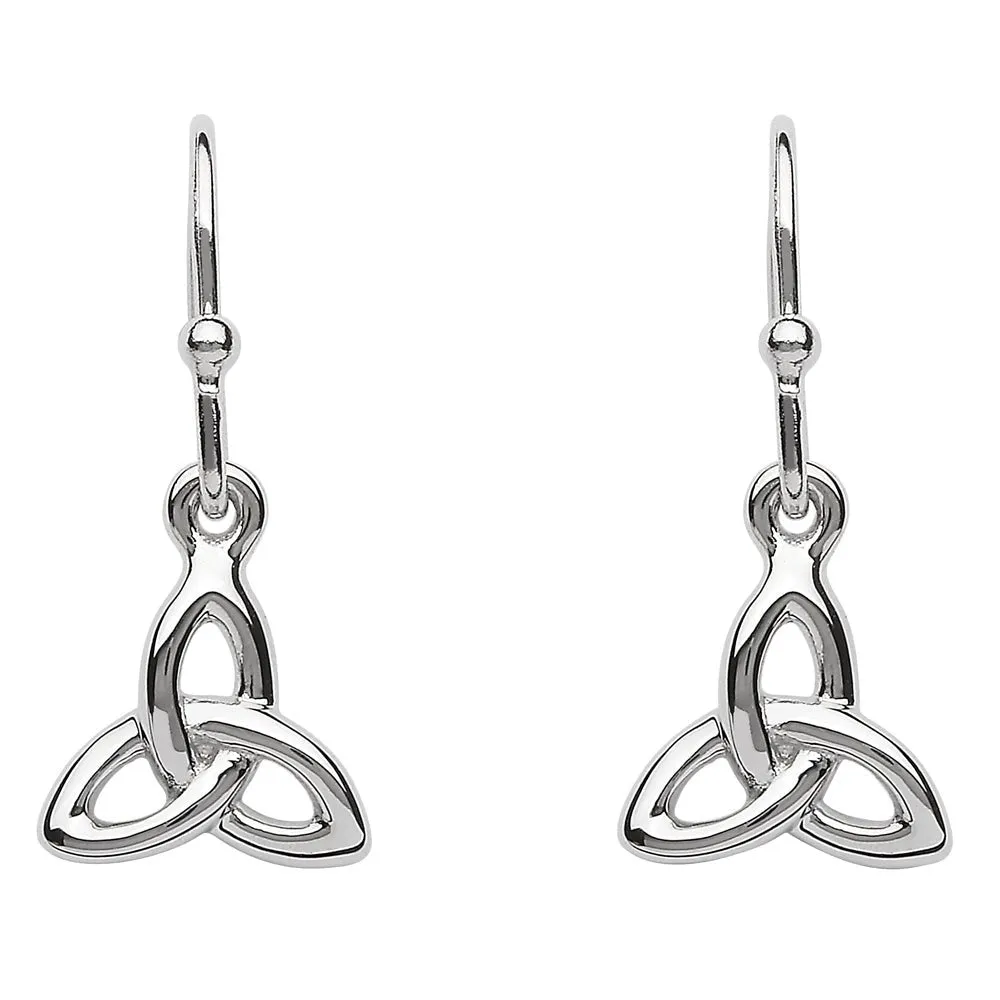 Sterling Silver Celtic Trinity Knot Drop Earrings SE2202