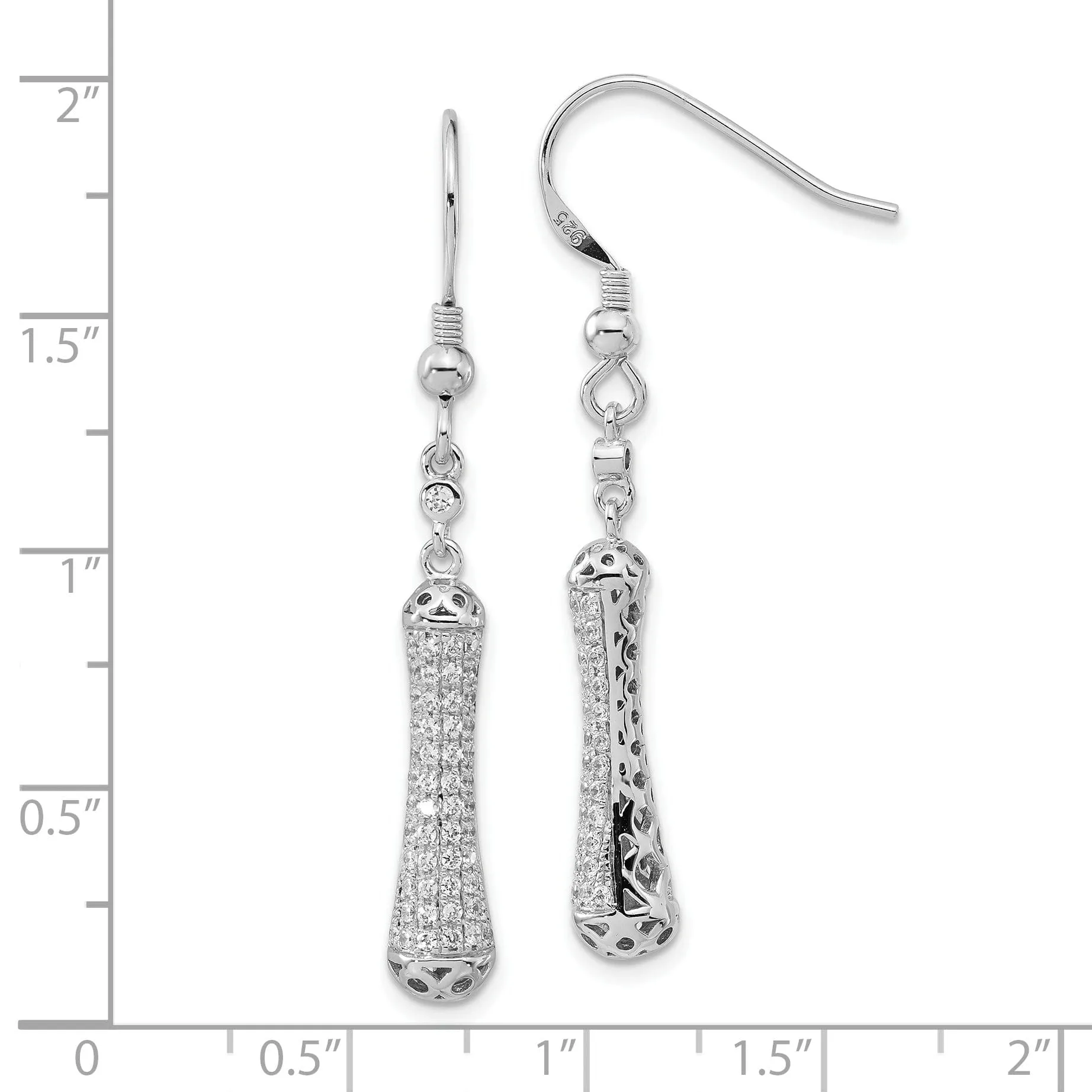 Sterling Silver Cubic Zirconia Dangle Earrings