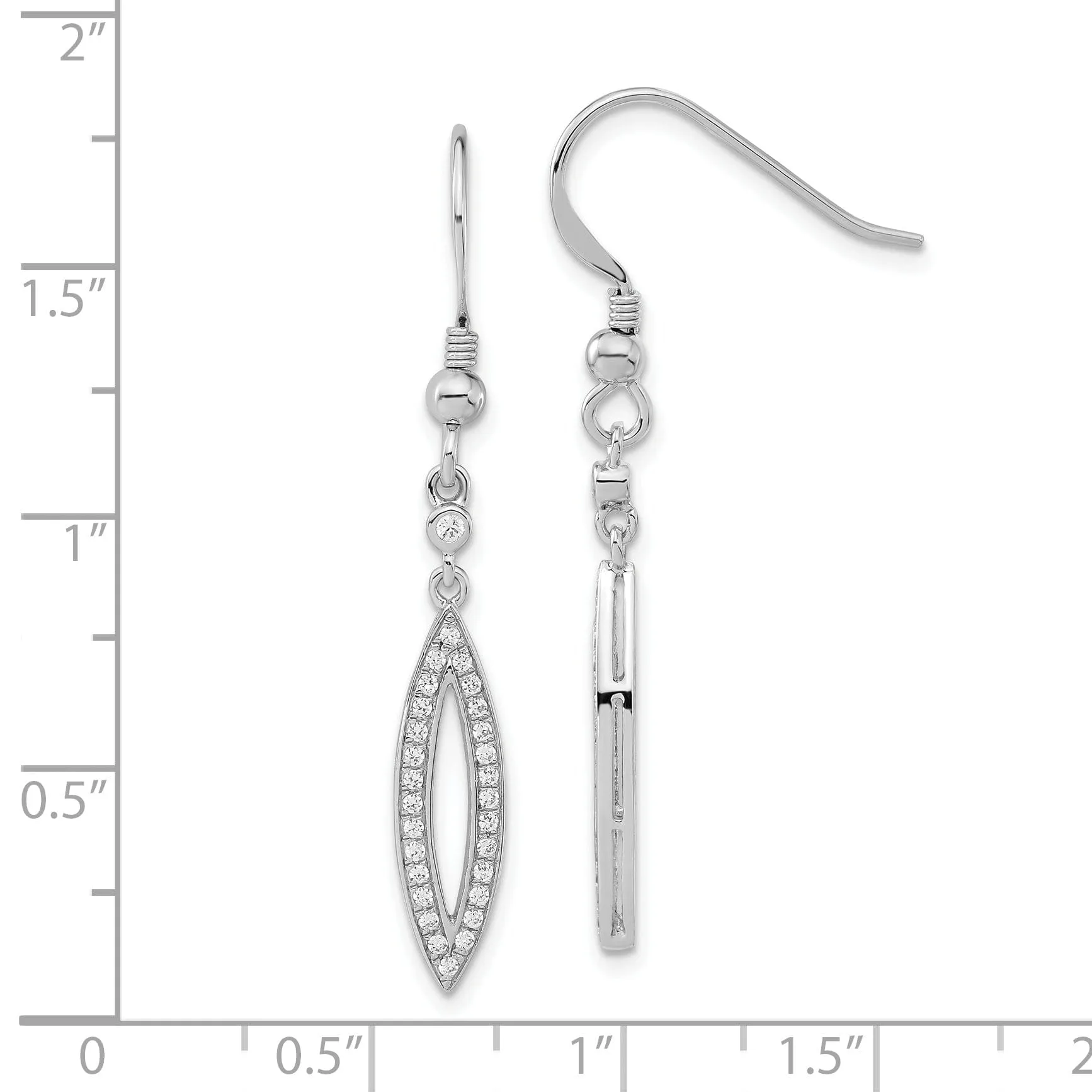 Sterling Silver Cubic Zirconia Dangle Earrings