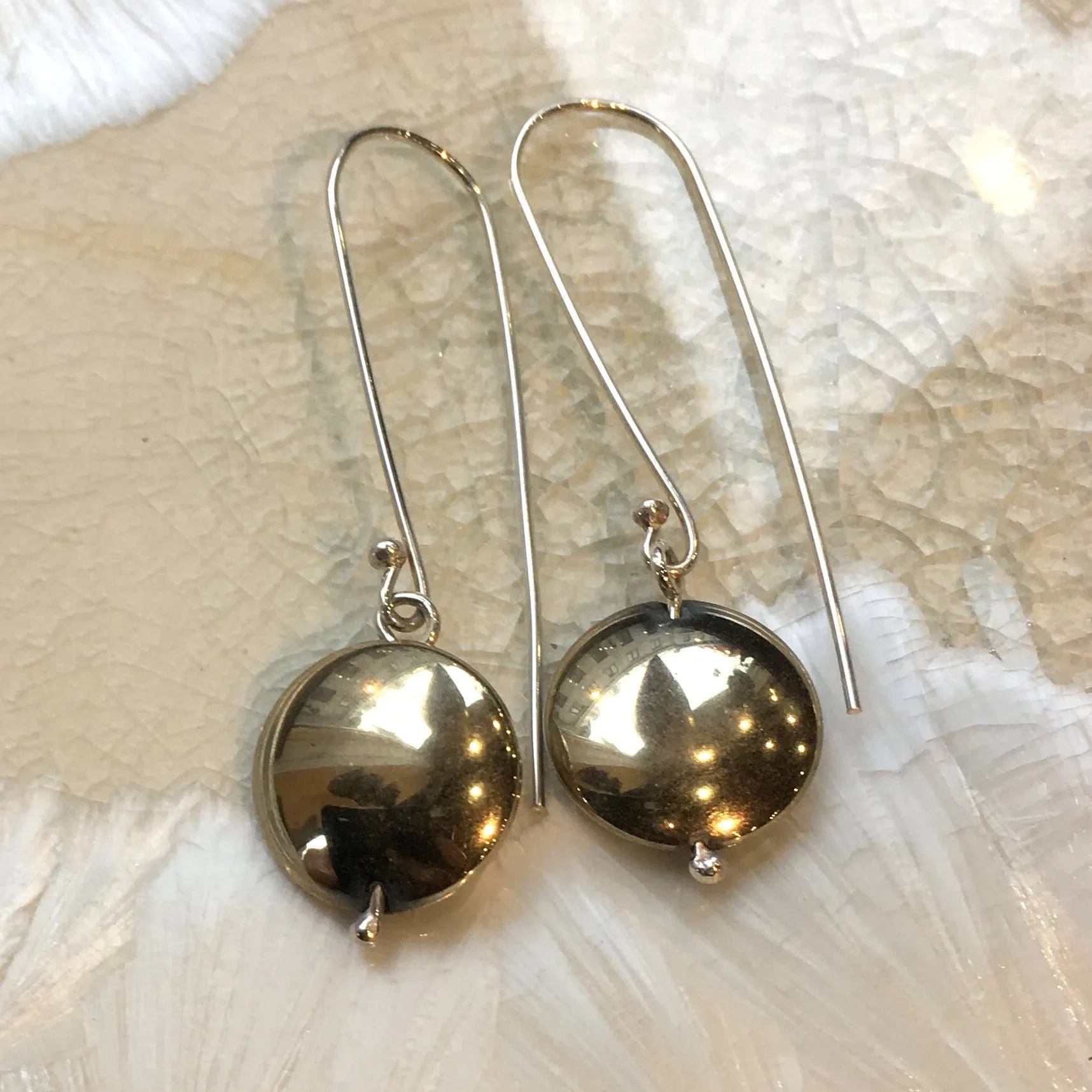Sterling Silver Hematite Dangle Earrings - Dark.
