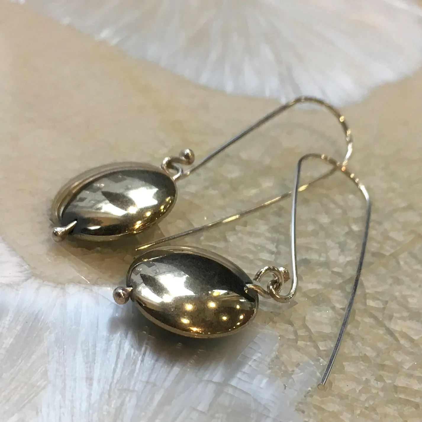 Sterling Silver Hematite Dangle Earrings - Dark.