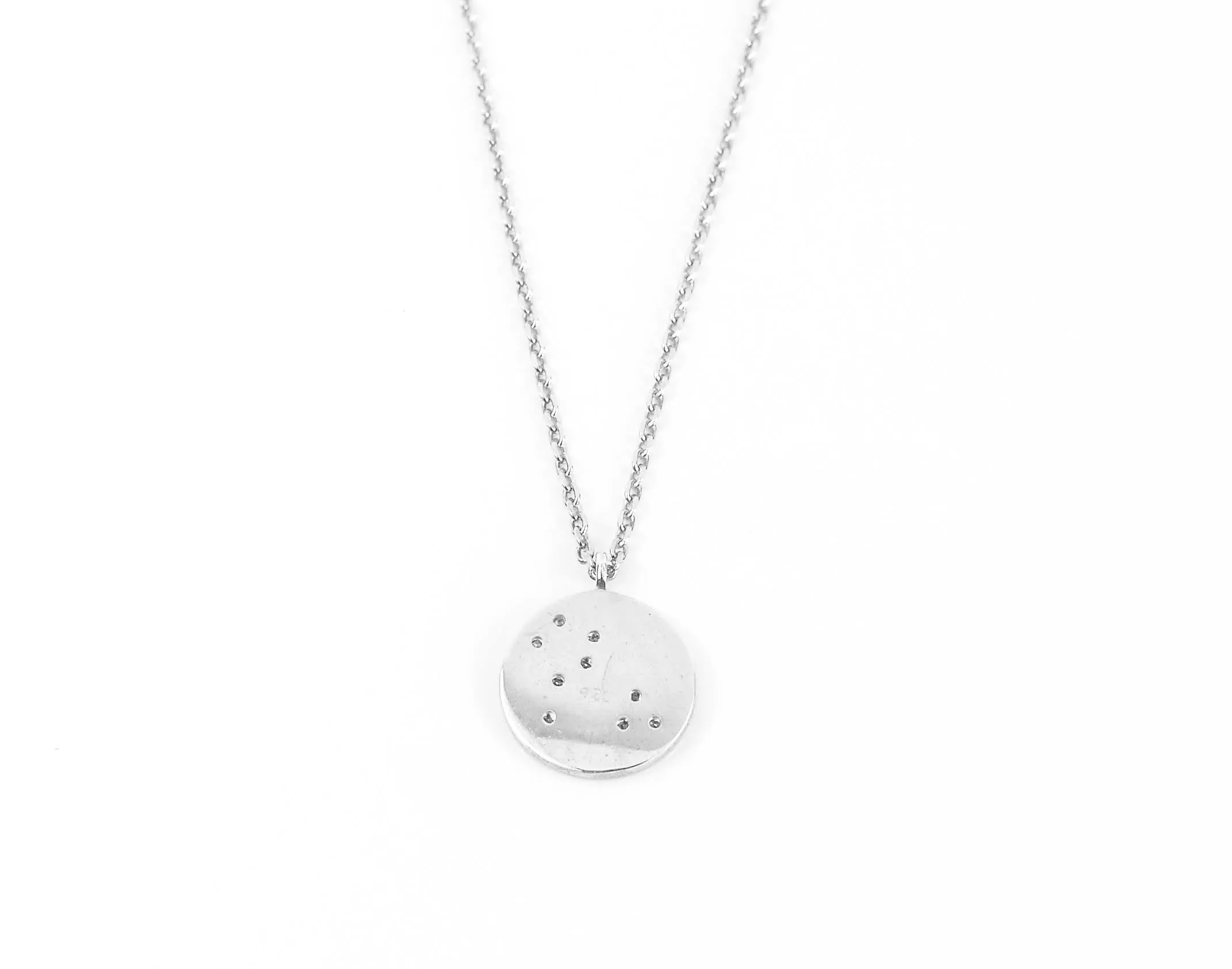 Sterling Silver Leo Constellation Zodiac Star Sign Birthstone Necklace Chain 16"   2"
