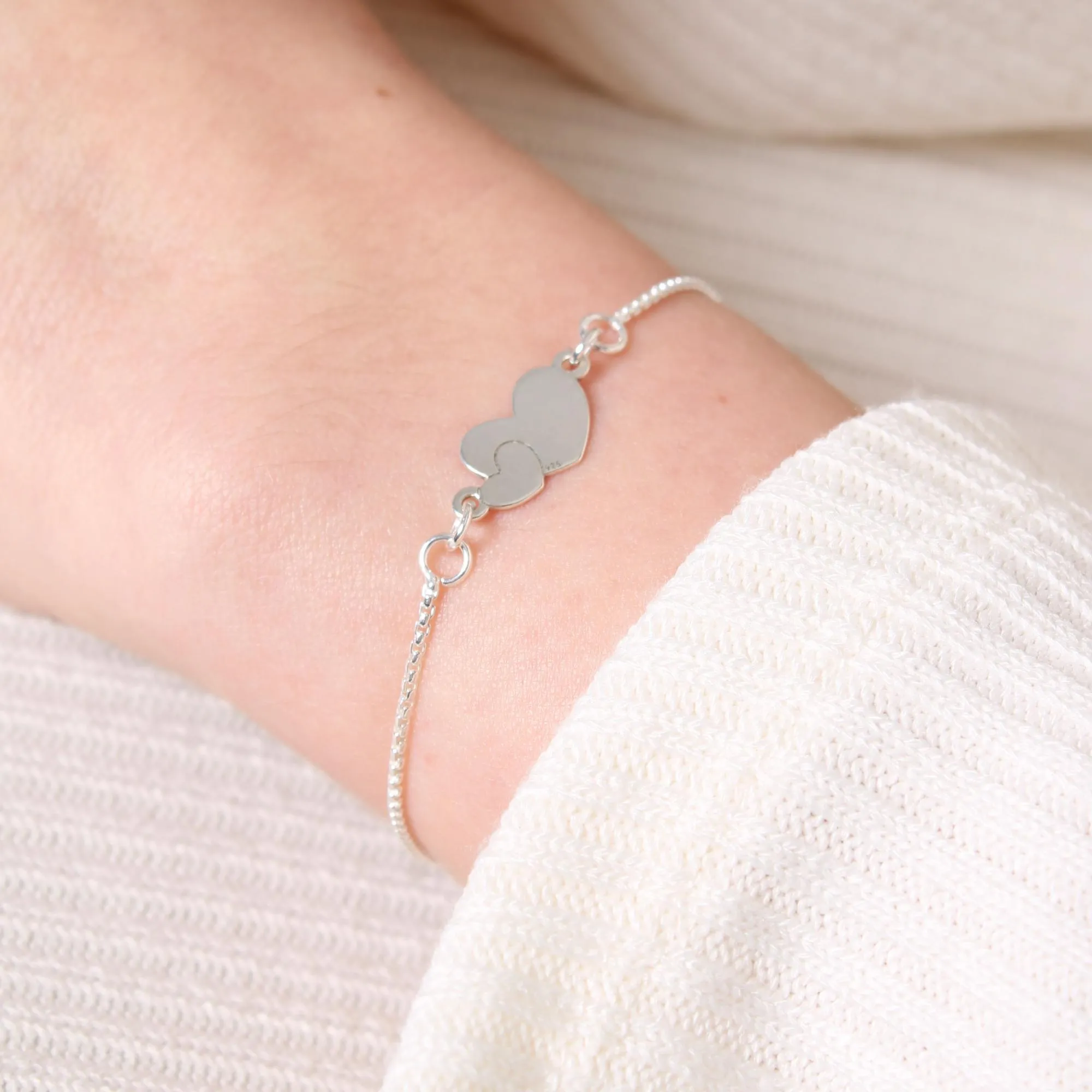 Sterling Silver Libby Heart Adjustable Bracelet
